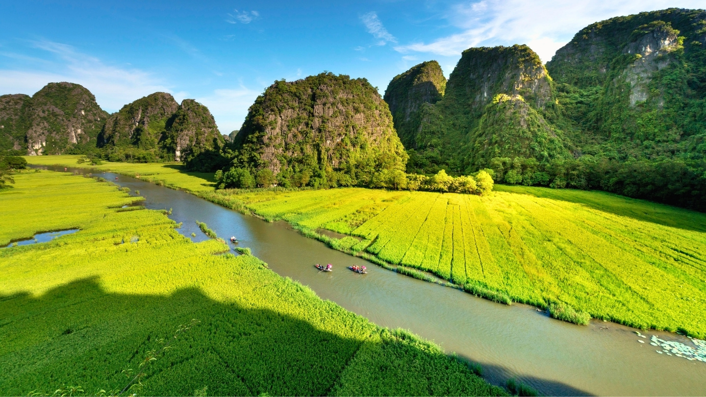 Balade en barque sur la rivière Ngo Dong à Tam Coc